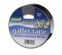 Ultratape Rhino 50M Gaffer Cloth Tape 50mm Black One Colour (One Size)