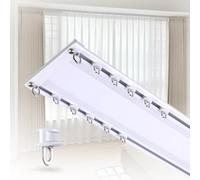 UltraThin 6mm Double Rail Curtain Tracked Aluminum Rod for Room DividersWhite 430cmPerfect for Modern Home Decor & Stylish Interior Design