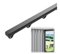 UltraThin Aluminum Ceiling Track Slim Shower Rail for Space 3.3ft16.4ft Room Divider System Adjustable Length White/Black Options 10x15.2mm 300cm/9.8ft