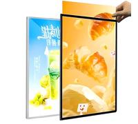 Ultrathin Frame Led Light Box, Led Poster Frame, Advertising Display Frame Menu Board, for Restaurants, Bars, Shops, Cafes A3/a4 black A3（312 * 427）