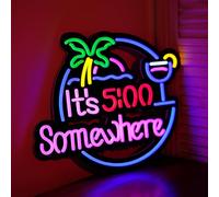 Ultrathin Its 5 00 O'clock Some Where Neon Sign Art Wall Lights for Bedroom Windows Glass Hotel Pub Cafe Wedding Birthday Party Gifts