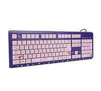 UltraThin Keyboard, USB Wired Cute Cartoon for Home Office Laptop Computer Universal, UltraThin Keyboard with Column Architecture, Suitable for Notebook, Home, Game, Office (Purple Pink)