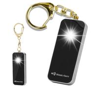 Ultrathin Personal Alarm Rainproof Ultra-Lightweight (0.8 oz) Bulky-Free Keychain Siren for Women, Students Safety. SOS Emergency 130db Hiking Alert Strobe Light. Replaceable Battery. Black