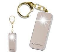 Ultrathin Personal Alarm Rainproof Ultra-Lightweight 23 g Bulky-Free Keychain Siren for Women, Students Safety. SOS Emergency 130db Hiking Alert Strobe Light. Replaceable Battery. Gold