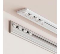 UltraThin Silent Ceiling Mount Aluminum Track for Living Room Bedroom Shower Partitions50kg Load Capacity 3.1m Length (White 2x1m + 1.1m)