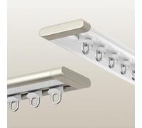 UltraThin Silent Ceiling Track System 5.6ft Invisible Aluminum Rail for Bedroom Shower Divider Single Trac Sliding RodWhite & SpaceSaving Design