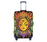Ultraviolet Light Reflects The Sun and Moon Elastic Travel Luggage Cover Suitcase Protector, Print Suitcase Baggage Cover Anti-Scratch