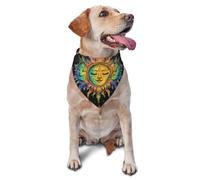 Ultraviolet Light Reflects The Sun And Moon Printed Graphic Pet Triangle Scarf For Dogs & Cats, Adjustable Cute Pet Bandana For & Photo Shoots