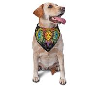 Ultraviolet Light Reflects The Sun And Moon Printed Graphic Pet Triangle Scarf For Dogs & Cats, Adjustable Cute Pet Bandana For & Photo Shoots