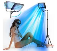Ultraviolet Tanning Lamp 50W Tripod Solarium Lamp for Tanning Body 48PCS Blue Light Lamp Wavelength 460nm & 480nm Skin care UK plug