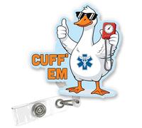 ULTRAVUTT Cuff 'Em Funny Goose Badge Reel Retractable, Funny Acrylic Badge Reel for Nurse Nursing Student RN CNA LPN Doctor & Medical Worker, Cute Nurses W ifts, Goose Cuff Em