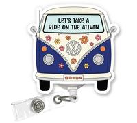 ULTRAVUTT Lets Take A Ride On The Ativan Badge Reel Retractable Silver Glitter ID Holder with Alligator Clip for Nurses Medical Staff Hospital Workplace