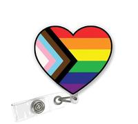 ULTRAVUTT Pride Flag LGBTQ Badge Reel Show Your Love for The LGBT Retractable ID Holder Clip Support Equality Gift for Nurse RN Healthcare Worker Teacher Ally