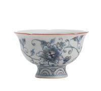 ULTRAWAVE Tea Mug Blue and White Ru Kiln Peony Teacup Ceramic Tea Set Host Cup Guest Cup Tea Cup Tea Cup with Lid