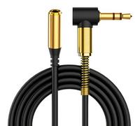 ULTRICS AUX Extension Cable, 3.5mm Right Angle Male to Female Audio Lead with Gold Plated Jack - 2M