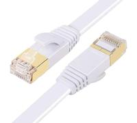 ULTRICS Cat7 Ethernet Cable, Long Internet Cables High-Speed 10Gbps 600MHz/s Gigabit Flat Network Lead, LAN Patch Cord with RJ45 Compatible with Cat6, PS4, PS5, Xbox, Router, Switch, PC (White, 3M)