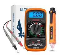 ULTRICS Digital Multimeter and Voltage Tester, LCD Display Multi Meter Measures AC DC Voltage Current, 12V-1000V Non Contact Voltage Electrical Tester with LED Flashlight, Combo Kit for Electrician
