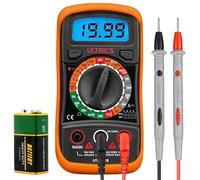 ULTRICS Digital Multimeter, Voltmeter Ammeter Ohmmeter Circuit Checker with Backlight LCD Test Leads, Portable Multi Tester Measures OHM AC DC Voltage Current Resistance Continuity Diodes Transistor