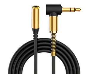 ULTRICS Headphone Extension Cable 2M, 3.5mm Mini Jack Auxiliary Audio Lead, Right Angle Male to Female AUX Earphone Extender Cord Compatible with Smartphone iPad Tablet MP3 Speaker Headset Car Stereo