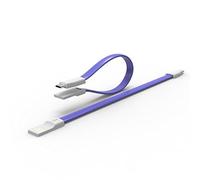 ULTRICS Micro USB Cable 22 cm, Magnetic Foldable USB to Micro USB Charging Cable Android Charger Cable Data Sync Lead Compatible with Galaxy S7/S6 Edge Sony HTC LG Moto Tablets PS4 (Purple, 3-Pack)
