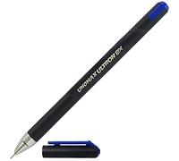 ULTRON 2X Ballpoint Pens, 5 x 0.7mm Fine Point, BLUE, Comfort Grip, Smudge-Free, Every-Day Writing Pens, 1 x ZOFAX Ball BLACK Pen