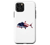 Ulua Fish Giant Trevally USA Flag Patriotic Fisherman Case for iPhone 11 Pro