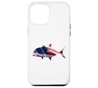 Ulua Fish Giant Trevally USA Flag Patriotic Fisherman Case for iPhone 12 Pro Max