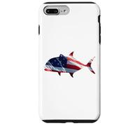 Ulua Fish Giant Trevally USA Flag Patriotic Fisherman Case for iPhone 7 Plus/8 Plus