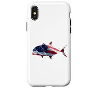 Ulua Fish Giant Trevally USA Flag Patriotic Fisherman Case for iPhone X/XS