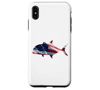 Ulua Fish Giant Trevally USA Flag Patriotic Fisherman Case for iPhone XS Max