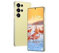 ULUCAN 7.3INCH S25 Ultra Cheap Smartphone, 5G Global Version Original Cellphones, 8000Mah Large Capacity Battery, Multi Language Support, Snapdragon 8 gen3(10 cores),Gold-1TB