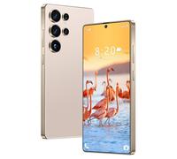 ULUCAN 7.3INCH S25 Ultra Cheap Smartphone, 5G Global Version Original Cellphones, 8000Mah Large Capacity Battery, Multi Language Support, Snapdragon 8 gen3(10 cores),Desert Gold-1TB
