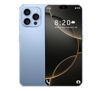 ULUCAN I16 Pro Max Cheap Mobile Phones, Android 14.0 OS, 7.3 Inch HD Display, Dual SIM, Triple Camera, 16GB RAM 1TB ROM, WiFi, Face ID, Fingerprint lock, Cell Phone,Blue-1TB