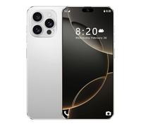 ULUCAN I16 Pro Max Cheap Mobile Phones, Android 14.0 OS, 7.3 Inch HD Display, Dual SIM, Triple Camera, 16GB RAM 1TB ROM, WiFi, Face ID, Fingerprint lock, Cell Phone,White-1TB