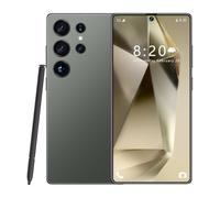 ULUCAN S24 Ultra Built-in Pen Smartphone, 5G Dual SIM Android Mobile Phone, SIM Free Unlocked Cellphones, Global Version 7.3INCH Full Screen, 8000Mah Large Capacity Battery,Green-1TB