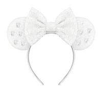 ULUEXEZA Mouse Ears Headband - Handmade Sparkling Polka Dot Bow Costume Accessories Cute and shiny ears, Glitter Hair Band for Women