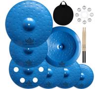 ULUOBO Cymbal Pack for Drum, 7 Pieces Drum Cymbals Set Include 14"Hihats/16"Crash/20"Ride/10" Splash/16"O-zone/18" China Cymbal
