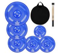 ULUOBO Low Volume Cymbal Pack 6 Pieces, Silent Cymbals, Quiet Cymbals Set for Drummer Practice, 10''Splash+14''Hihat+16"Crash+18''Crash+20"Ride, Blue