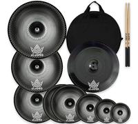 ULUOBO Low Volume Cymbal Pack, Silent Cymbals, Quiet Cymbals Set for Drummer Practice, 6/8/10''Spalsh+14''Hihat+16"Crash+18''Crash+18''Chin 20"Ride, 9 Pieces, Black