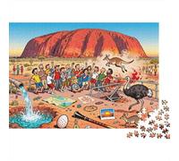 Uluru Ayers Rock Aboriginal Avalanche Wooden Jigsaw Puzzle Waterproof 1000 Piece Puzzles for Adults Gifts Challenging And Brainteasing Home Decoration