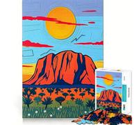 Uluru Sunset Jigsaw Puzzle 1000 Piece Creative Skill Toy Clean Cut Sturdy Components Travel-friendly Brain Game Gift (50x75cm)