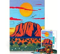 Uluru Sunset Jigsaw Puzzle 1000 Pieces Cognitive Fun Play High Precision Die Cut Unique Gift for Stress Relief (38x26cm)