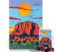 Uluru Sunset Jigsaw Puzzles for Teenagers 1000 Piece Thought Training Quiet Recreation Uniform Cut Unique Xmas Gift (50x75cm)
