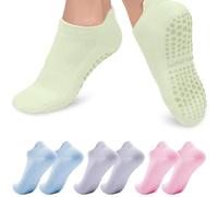 Ulvironte 4 Pairs Pilates Yoga Grip Socks, Breathable Cotton Sock with Grips ideal for Pilates, Barre, Ballet, Dance, Barefoot Workout