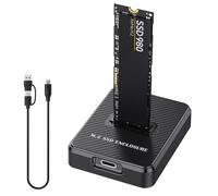 ULXUUUN M.2 SSD Adapter, USB-C Docking Station, Compatible with M.2 (M Key, B+M Key) NVMe & SATA NGFF SSD, Size for 2280 2260 2242 2230, Black Plastic Case