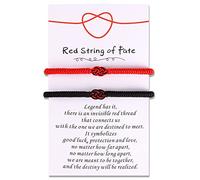 ULYSIA Matching Bracelets for Couples Best Friends Birthday Gifts for Her Him Soulmate Red String of Fate Relationships Bracelets for Boyfriend Girlfriend Wife, Adjusted, Cotton, no gemstone
