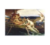 Ulysses And The Sirens - Herbert James Draper 1909 Canvas Art Poster And Wall Art Picture Print Modern Family Bedroom Decor Unframe 12x18inch(30x45cm)