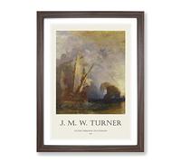 Ulysses Deriding Polyphemus By Joseph Mallord William Turner Exhibition Museum Painting Framed Print | A4 Walnut Framed Wall Art | Ready to Hang | Modern Historical Picture | Living Room Lounge Office