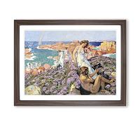 Ulysses With Calypso By Maurice Denis Classic Painting Framed Wall Art Print, Ready to Hang Picture for Living Room Bedroom Home Office Décor, Walnut A3 (46 x 34 cm)