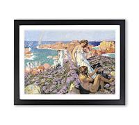 Ulysses With Calypso By Maurice Denis Classic Painting Framed Wall Art Print, Ready to Hang Picture for Living Room Bedroom Home Office Décor, Black A3 (46 x 34 cm)
